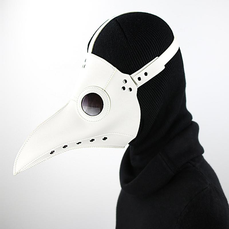 Funny Medieval Plague Doctor Mask Leather In Black Beak Mask Doctor Halloween Mask Steampunk PU Birds Cosplay Doctour De Peste