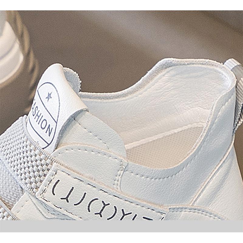 Buty z prawdziwej skóry Damskie Sneakersy Płaskie Antypoślizgowe Oddychające Markowe Damskie Buty Podwyższające 8cm Czarny Beżowy