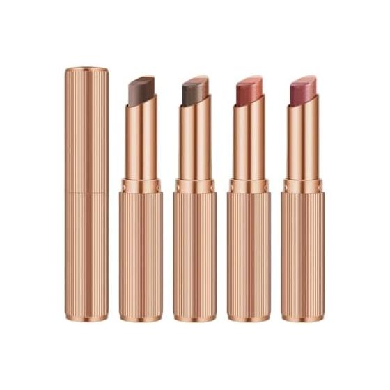 UNYOKE 3-color gradation eyeshadow stick, rotating dual color eyeshadow, easy one-touch eye makeup for beginners, with pearl glitter-04# glitter pink