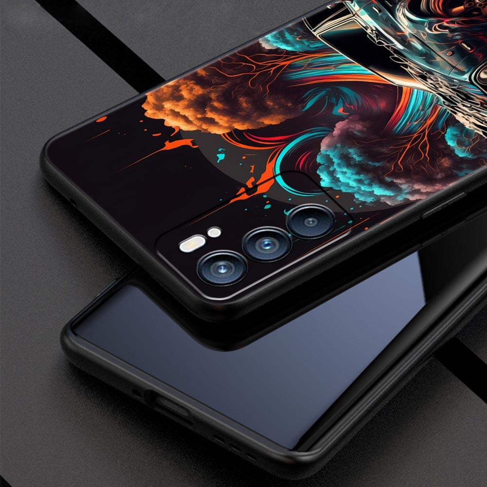 Sports Car JDM Tokyo Drift Case For Oppo Find X6 Pro X5 A54 A53 A52 A9 A15 A95 A17 A16 A76 A74 A57 Reno7 Reno6 Pro Plus 5G Cover