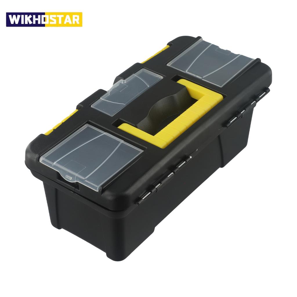 10-Inch Tool Box 1/2 Layer Plastic Toolbox With Removable Tray Multi-Functional Professional Screws Wood Work Organizer Box