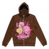 Oversized Y2K Streetwear Hooded Zip-Up Sweatshirt Men Women Loose Fit Graphic Print Long Sleeve Pullover