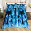 Galaxy Wolf Duvet Cover Set Full Size, Bedding Set for Boys Girls, Wolf Head Printed Duvet Cove Set 1 Quilt Cover 2 Pillowcases