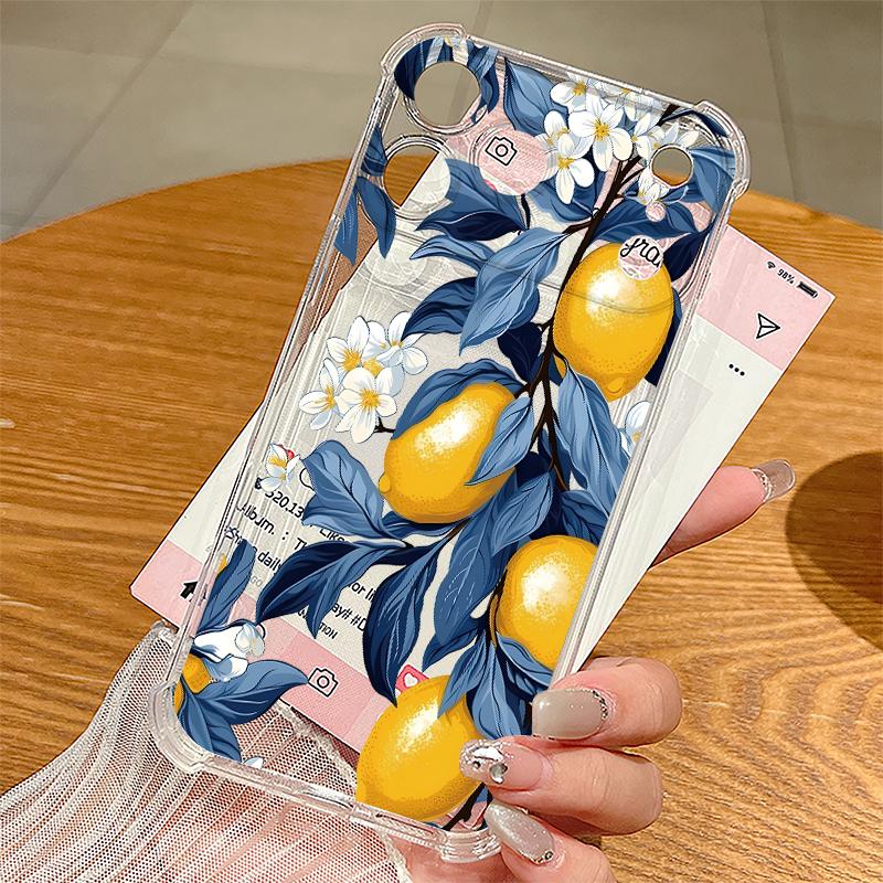 Kersenfruitpatroon Siliconen Telefoonhoesje Voor iPhone 17 Pro Max 16 15 Pro Max 14 13 12 Pro Max 11 Schokbestendig Zacht TPU Transparante Cover