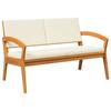 Garden Bench with Cushions Oil Natural Solid Acacia Wood