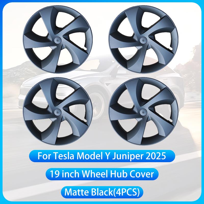 For Tesla Model Y Juniper 2025 4PCS 19 Inch Wheel Cap Automobile Performance Replacement Wheel Hubcap Full Rim Cover Accessories