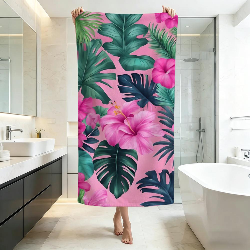 Fresh T-Tropical Monstera LeafS Towel Five-Star Hotel Quality Eco-Friendly Ultra Soft Thick Towels & Beach Towels