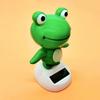 Solar Powered Shaking Head Frog Doll Car Ornament Cartoon Dancing Animated Doll Automobile Dashboard Decoration Car Accessories