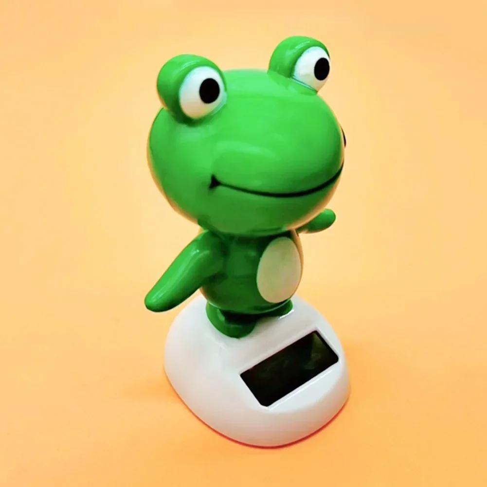 Solar Powered clătină capul broască păpușă mașina ornament desen animat dans animat păpușă auto tabloul de bord decorare accesorii auto