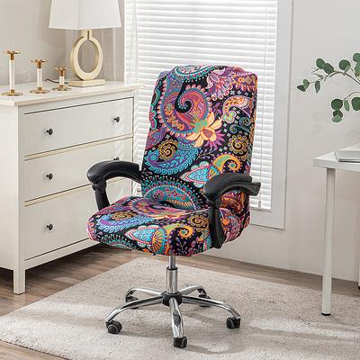 Nouvelle Couleur Housse de Chaise de Bureau à Fermeture Éclair Rotative Chaise d'Ordinateur Hôtel Housse Monobloc Accoudoirs Élastique Housse Chaise de Direction