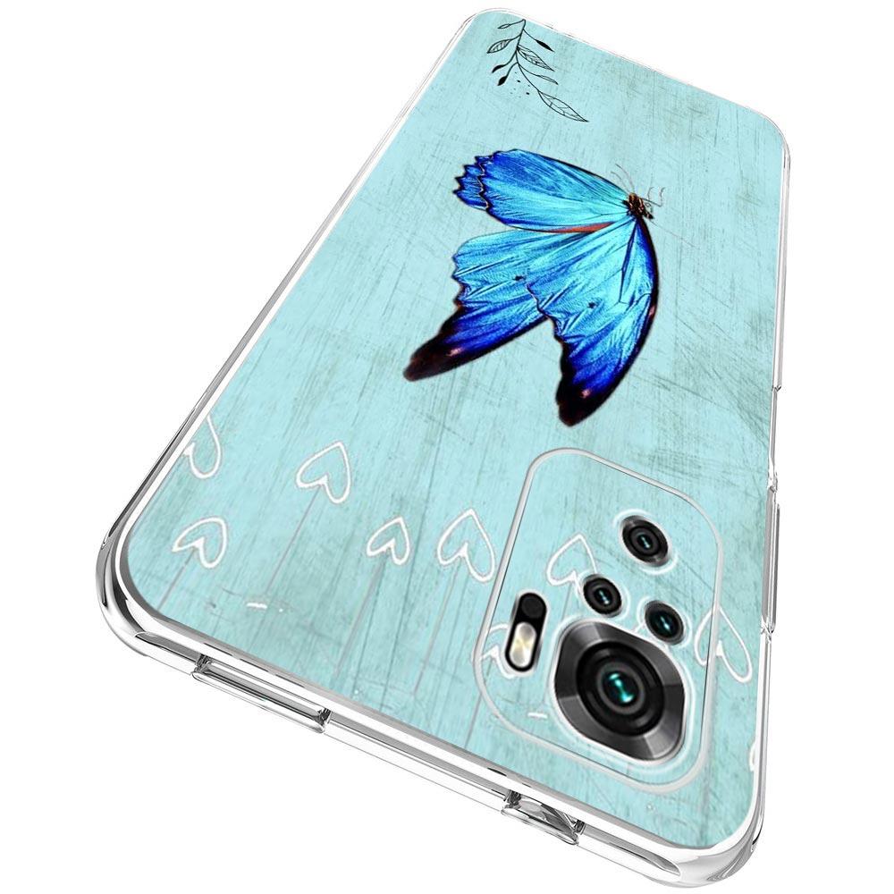 New Square Clear Soft Phone Case For Xiaomi Redmi Note 12 11 9S 9 8 10 Pro+ 7 8T 9C 9A 8A K40 Gaming Silicone Cover butterfly