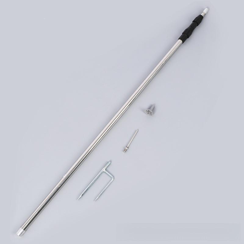 Upgraded Stainless Steel Retractable Camping Canopy Support Pole with Ground Stake