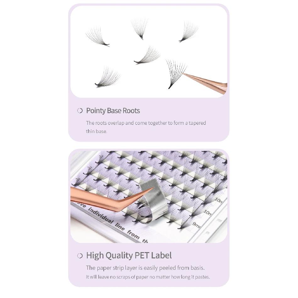 ANNAFRIS 10D 12D 14D 16D 20D Premade Fan Eyelash Extension Thin Pointy Base Roots Russia Volume Lashes Soft Natural False Lashes