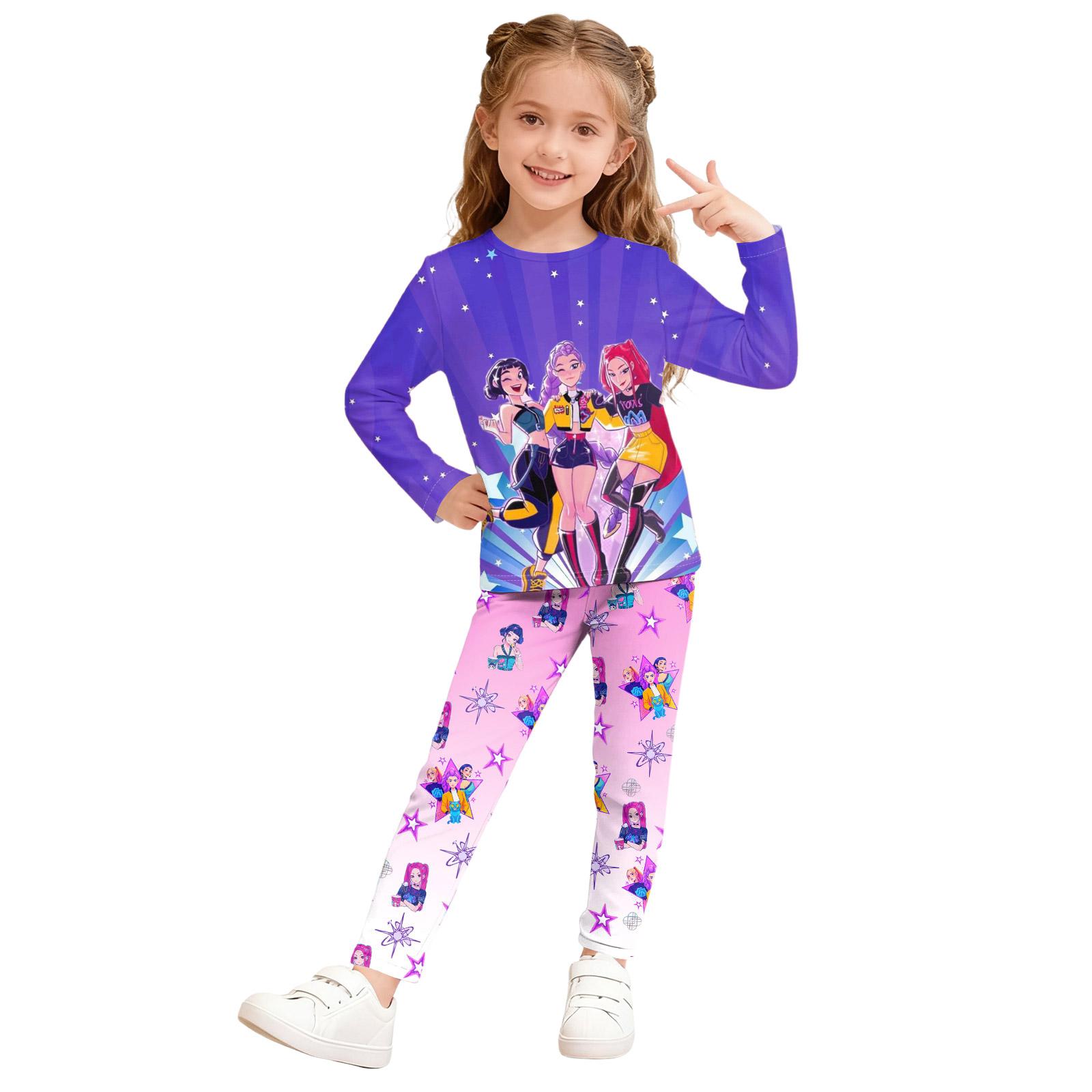 

Children s Fashion Suit Skirt Round Neck Long Sleeve Top Pants 130