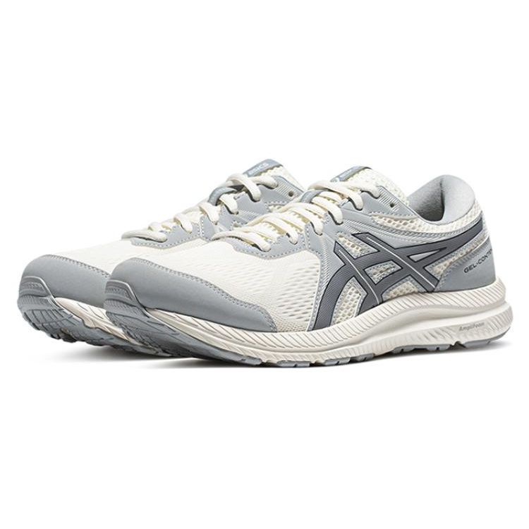 Asics Gel-Contend 7 Comfortable Versatile Fabric Durable Breathable Low-Top Running Shoes Women sneaker Gray White 1012B540-102