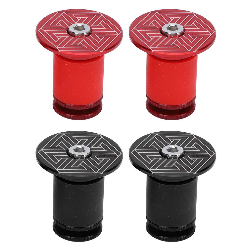 1 Pair of Handlebar Grip End Caps Aluminum Alloy Universal Bar Plugs for Mountain Road Cycling