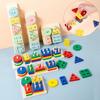 Wooden Recognition Shape Sorter Colorful Recognition Color Matching Puzzle  For Toddlers