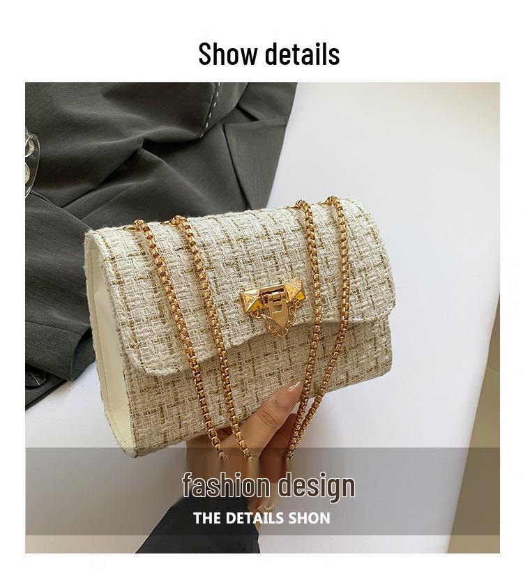 Women's Wool Plaid Chain Bag - Versatile Spring/Summer 2024 Style