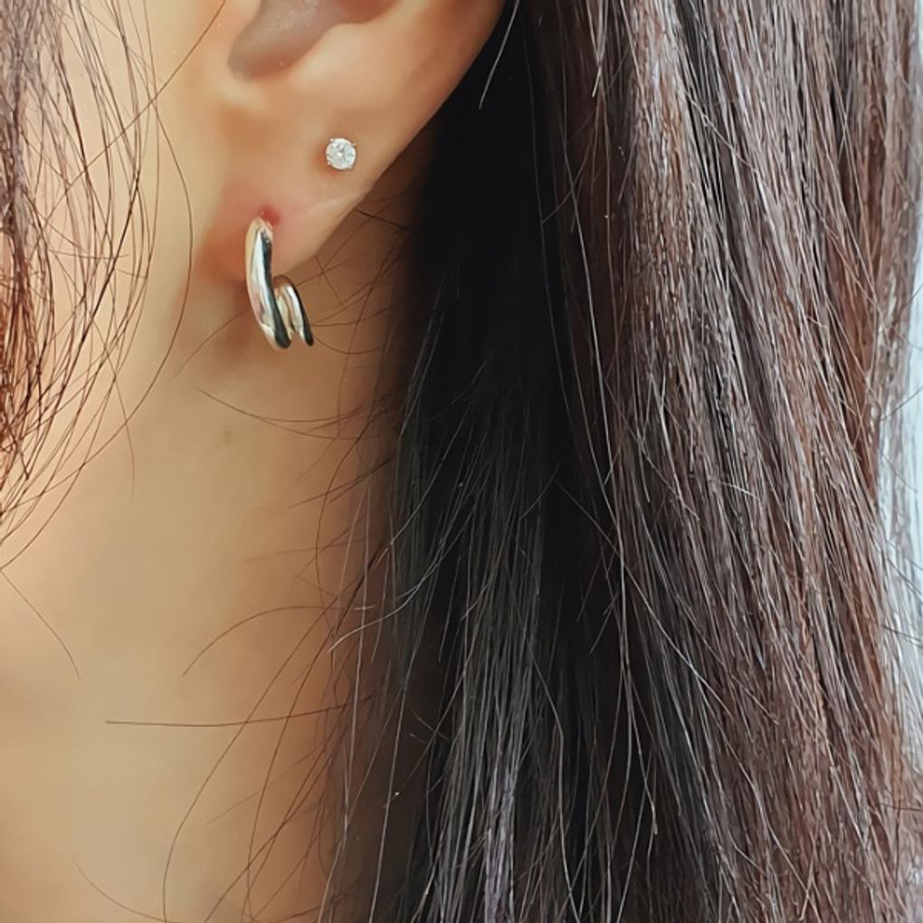 Women's 92.5 Silver 16K Plated Like Ten Earrings