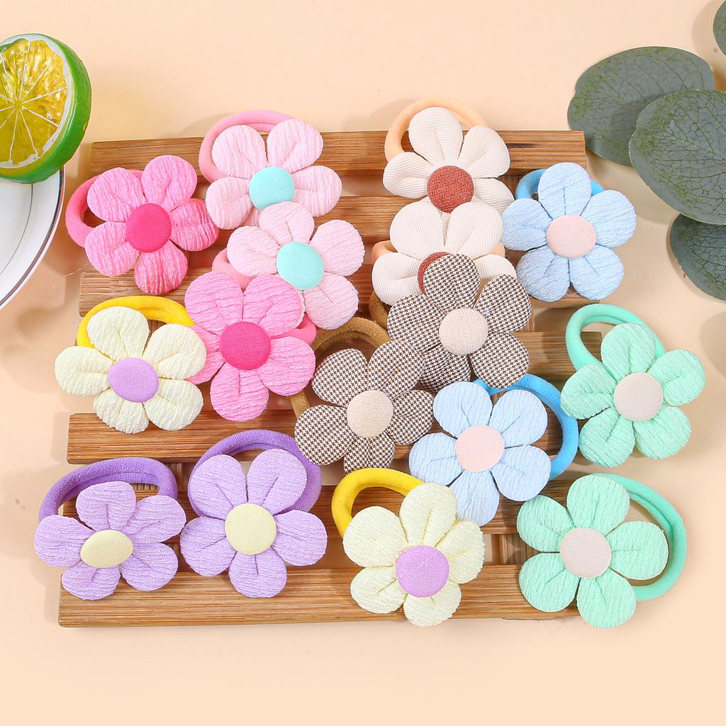 8/16pcs Sunflower Hair Ties Kids Girls Hair Bands Elastic Nylon Headband Floarl Ponytail Holder Hair Accessory for Girls