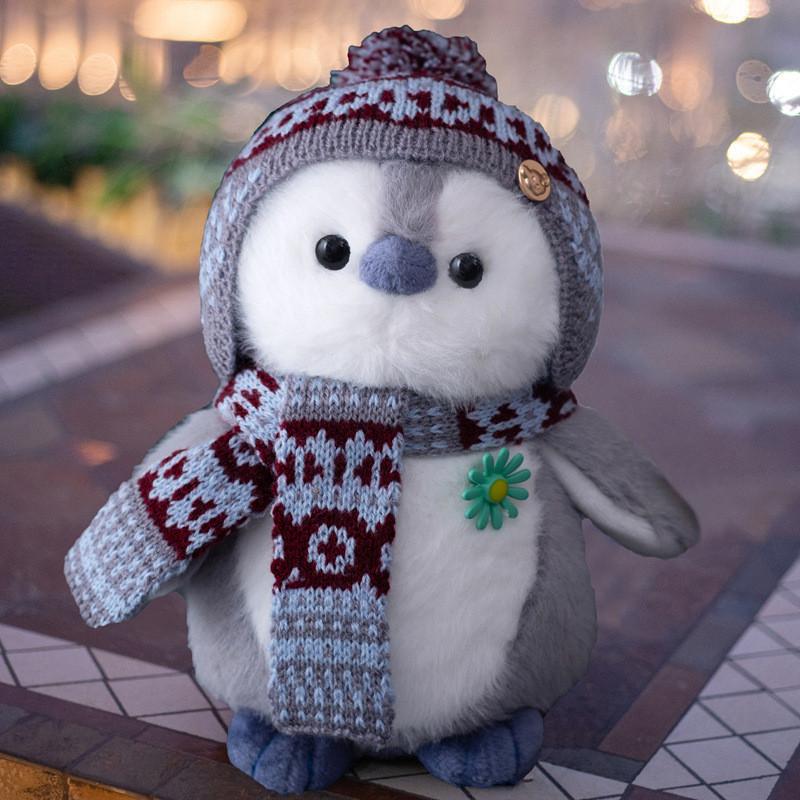 Plush Penguin Scarf Toy Cartoon Child Bedroom Decoration Scene Doll Backpack