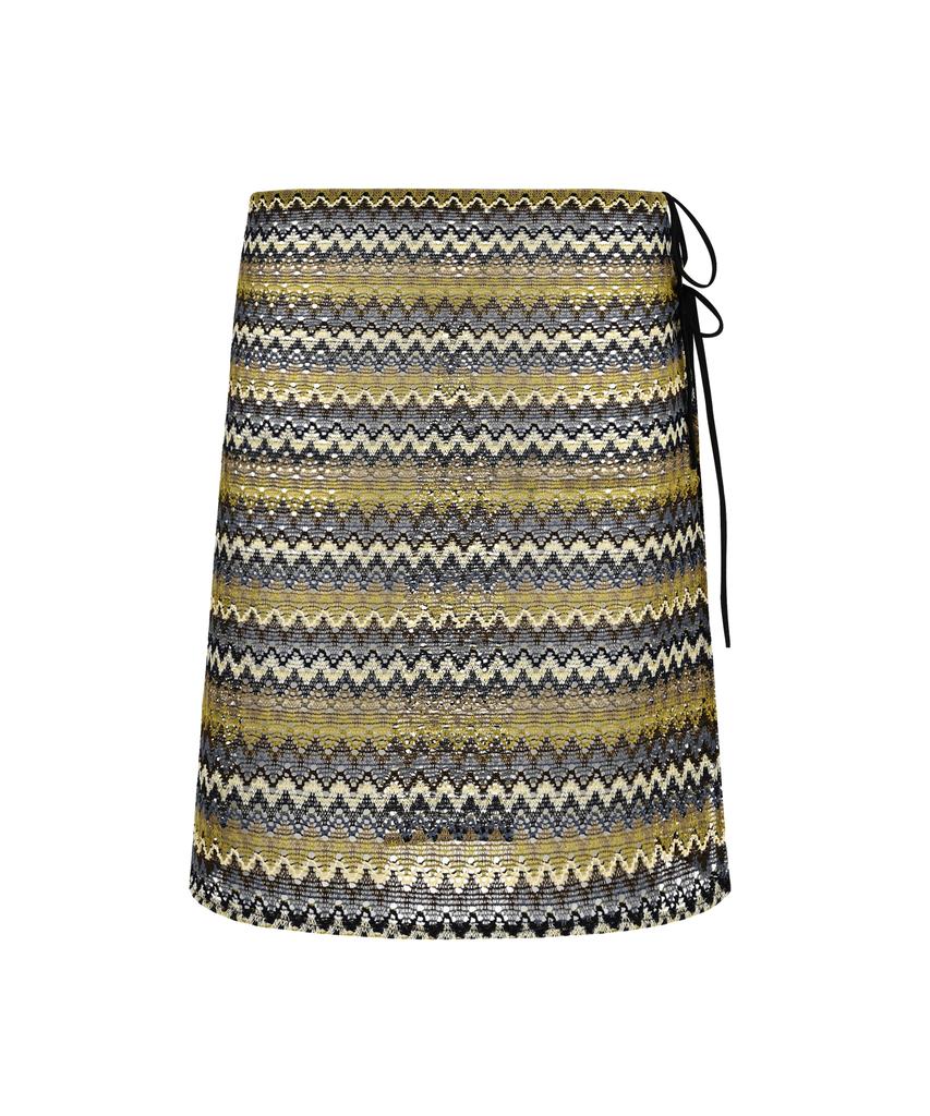 Siest Ethnic Long Wrap Skirt Brown