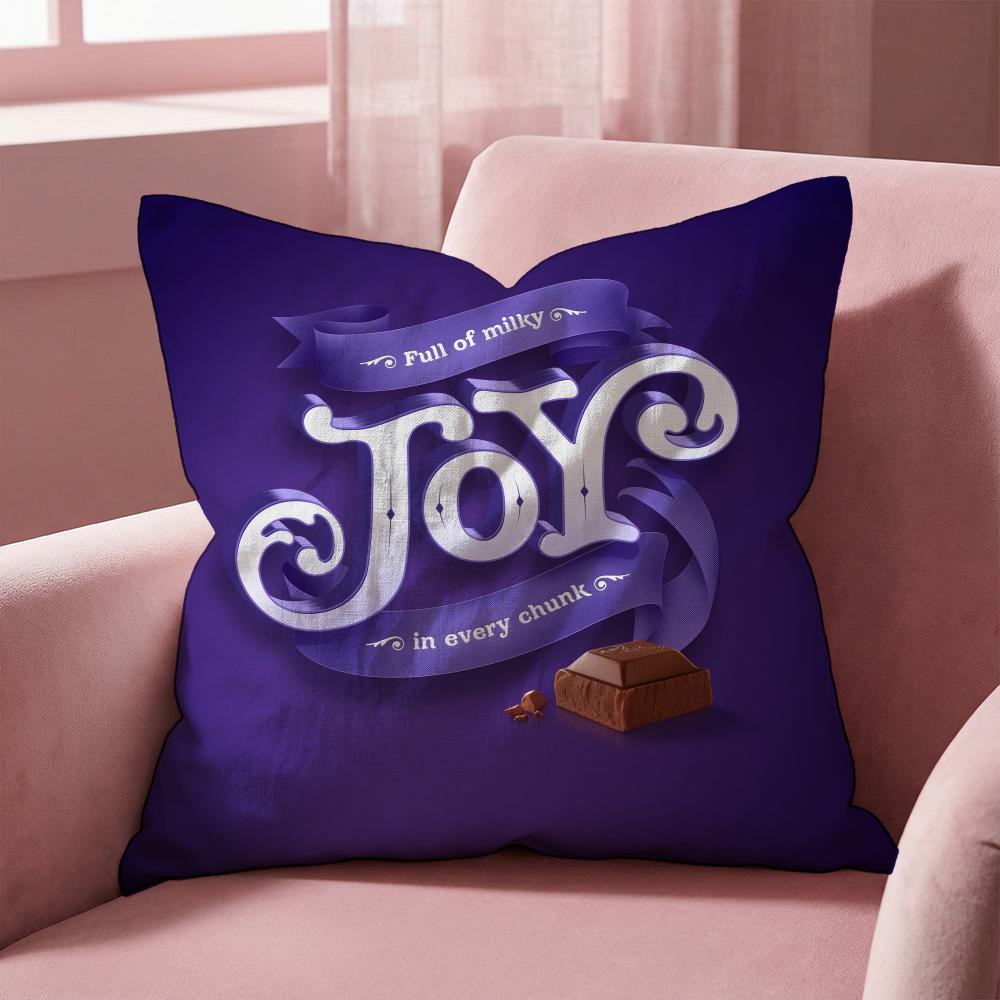 Cadbury Cushion Cover Multi-Scene Pillow Cover for Home & Car - Reversible, Soft & Durable for Daily Use