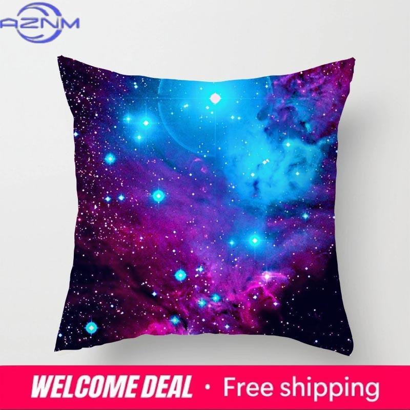 Fronha para quarto e sala de estar, capa para sofá, quadrado, galáxia, colorido, geométrico, almofada