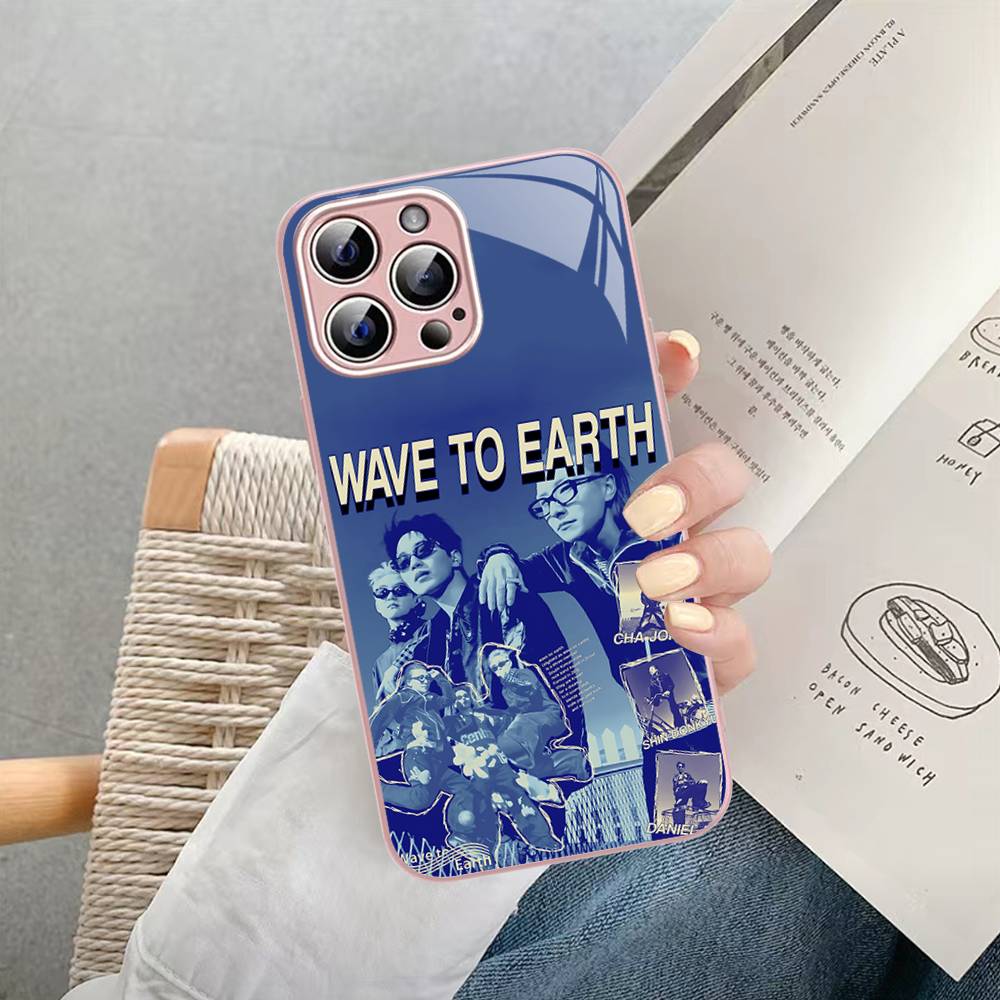 W-Wave To Earth Band Tempered Glass For Iphone 14 13 12 11 Pro Mini XS MAX 14Plus X XS XR Cover
