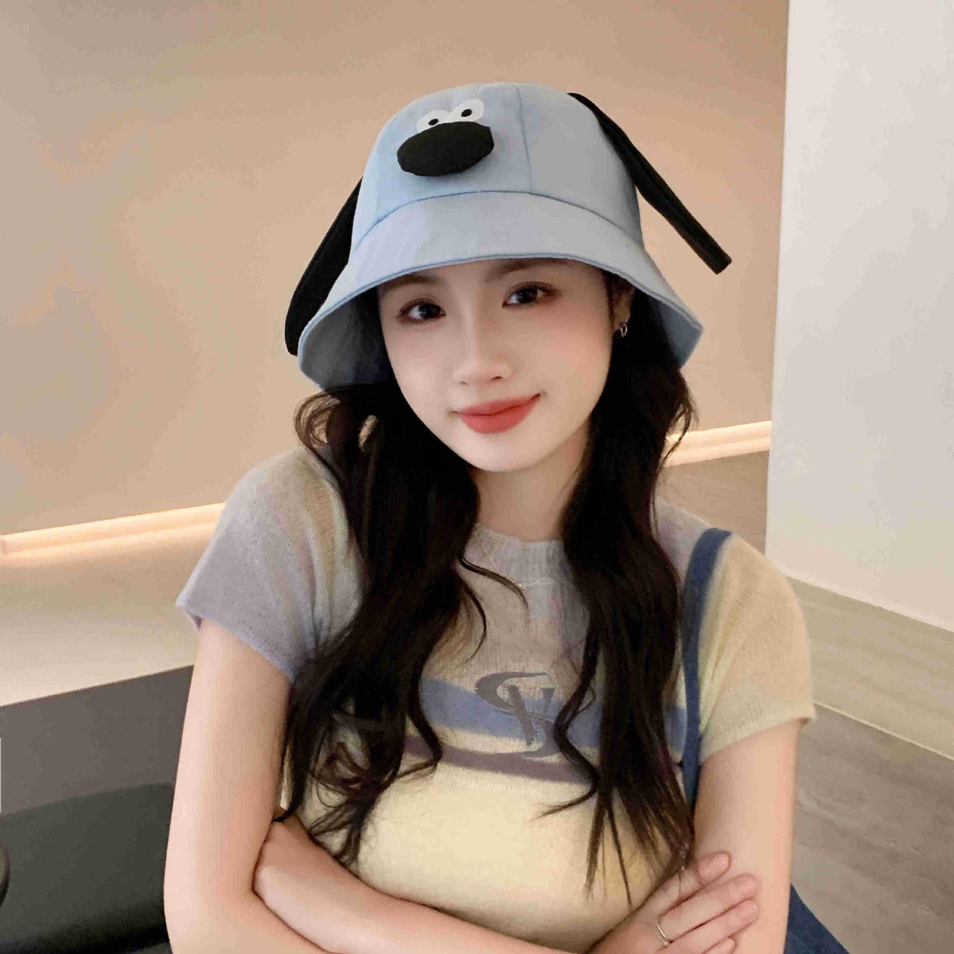 

Korean Style Cute Dog Fisherman Hat - Sun Protection for Women, Makes Face Look Slimmer, Perfect for Spring/Summer Beach Outings. One Size