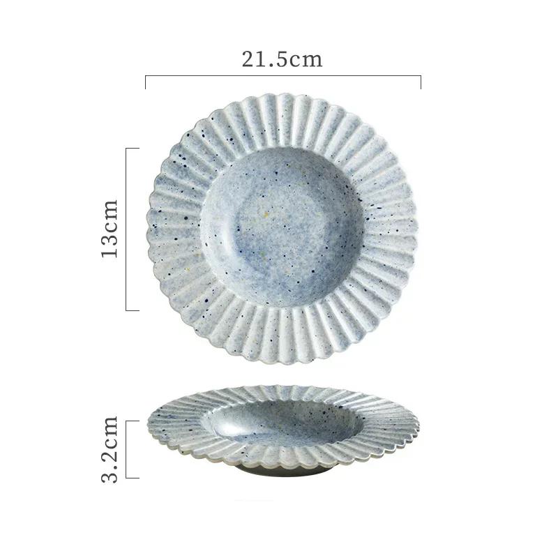 Lehký Luxusní Kreativní keramický talíř Luxusní restaurace Talíř na těstoviny Chutné pokrmy pro domácnost Jídelní talíře Jedinečné nádobí