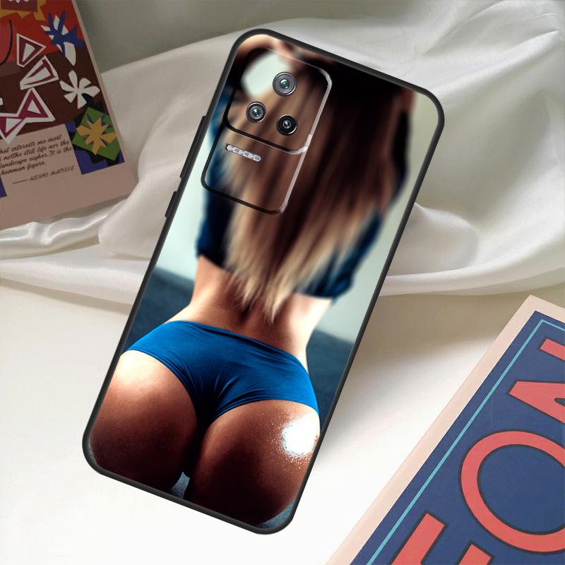 Sexy dívčí zadek a zadek kryt pro POCO X6 Pro X3 X5 F3 F5 M5s M6 Pro Xiaomi 14 Ultra 11T 12T 13T Pro 12 13 Lite kryt