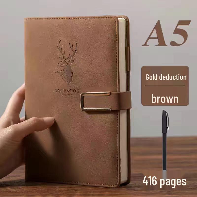 Блокнот А5 в кожаной обложке, очень толстый: Университетский дневник и бизнес-планировщик