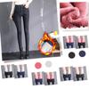 Jeans da donna alla moda in peluche tinta unita a vita alta, pantaloni da tuta spessi e aderenti, pantaloni caldi e casual
