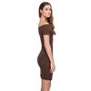 Robe côtelé à épaule dénudées femme Urban Classics - marron - M