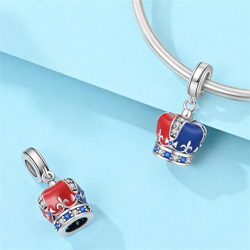 New 925 Silver Crown Charms Pendant For Women Fit Bracelet DIY Birthday Party Jewelry Gifts