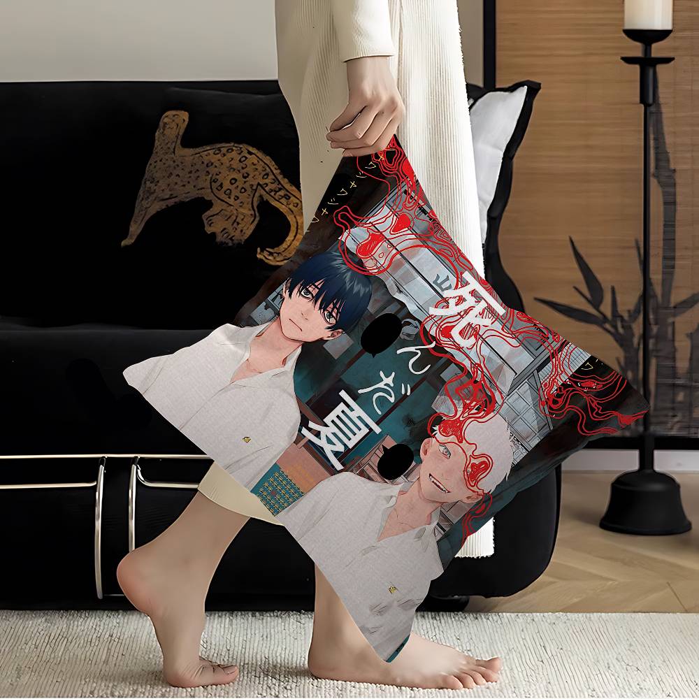 The S-Summer H-Hikaru Died Pillow Covers Cartoon Sofa Decorative Home Double-sided Printing Short Plush Cute Cushion Cover