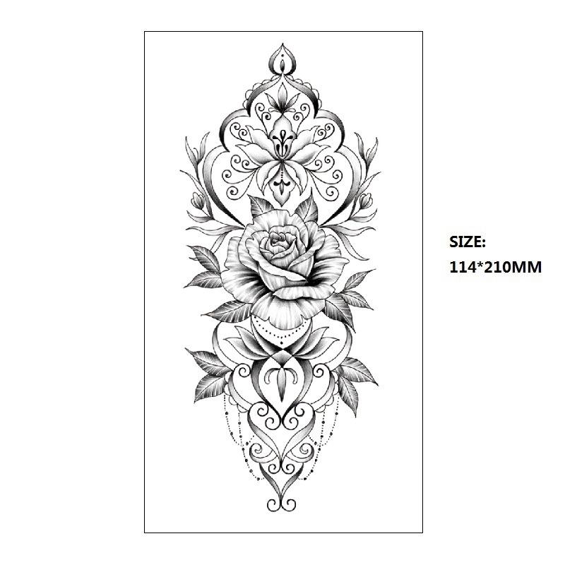 Bohemian Geometric Shape Water Transfer Small Full Arm Back Sexy Simulation Tattoo Sticker