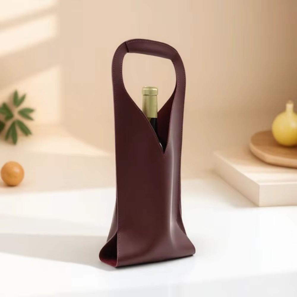 Single Bottle Holder Leather Wine Carrier Waterproof Beer Gift Bag Wine Tote Bridal Shower