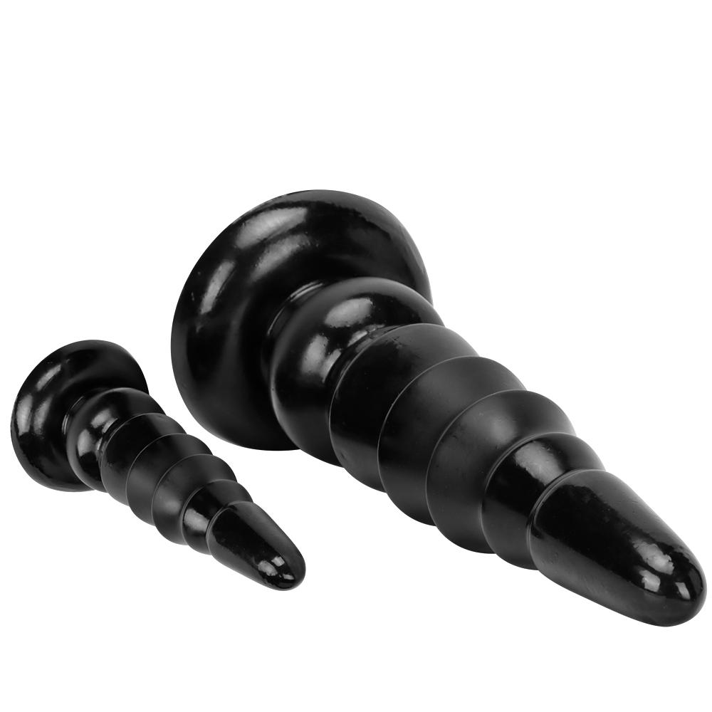 Oversized PVC Black Anal Plug with Suction Cup Sex Toys Fisting  Anal Dilator Big Dildo Slave BDSM