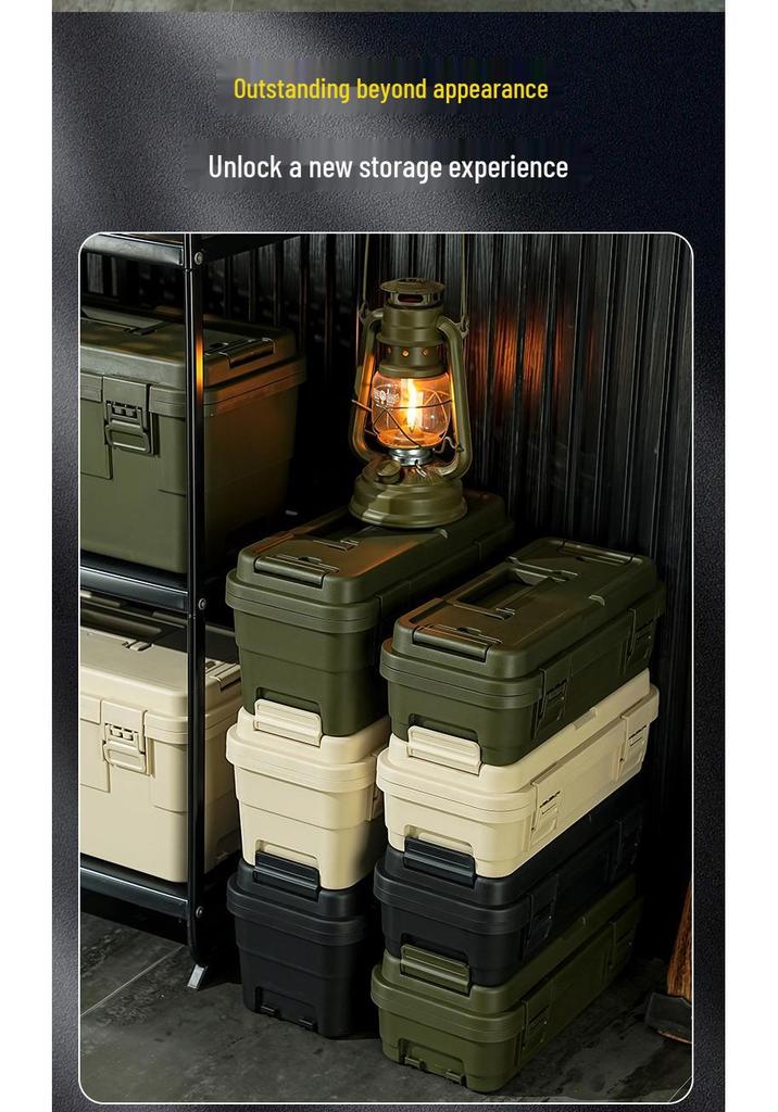 Large-Capacity Multi-Layer Tool Storage Box for Home, Car, Outdoor Use with Plastic Handle
