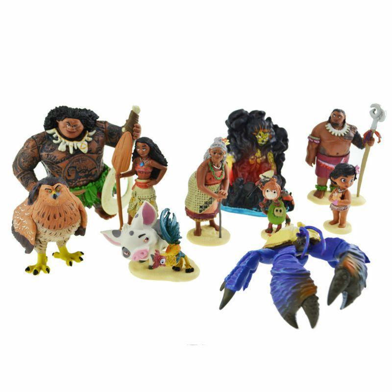 Moana 10pcs Anime Action Figure Toy Dolls Pvc Kids Gift Toys Cake Topper Decor