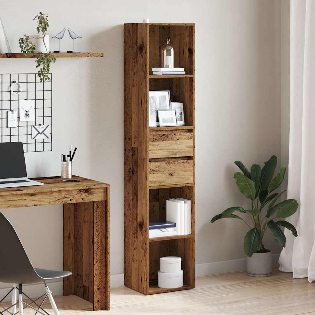 Bookshelf Vintage Wood Look 36 x 30 x 171 cm Engineered Wood