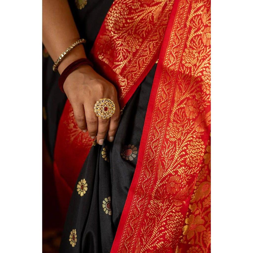 Royal Soft Lichi Silk Saree with Rich Pallu & All-Over Jacquard Work | Designer Party Wear Saree with Exclusive Jacquard Border Blouse