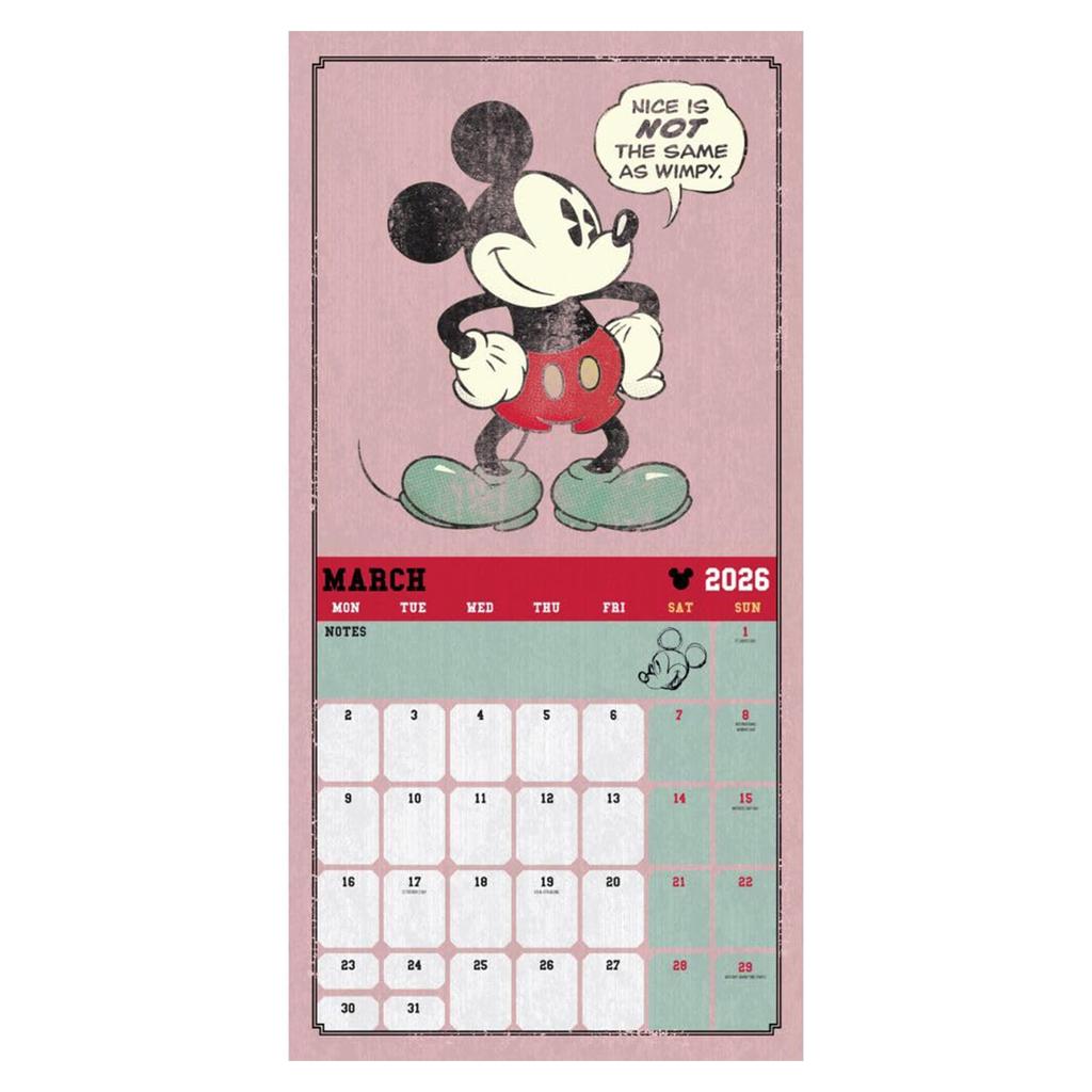 Disney 2026 Square Mickey Mouse Wall Calendar