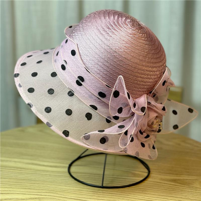 Top French Womens Hat British Flower Socialite Hat Polka Point Style Elegant