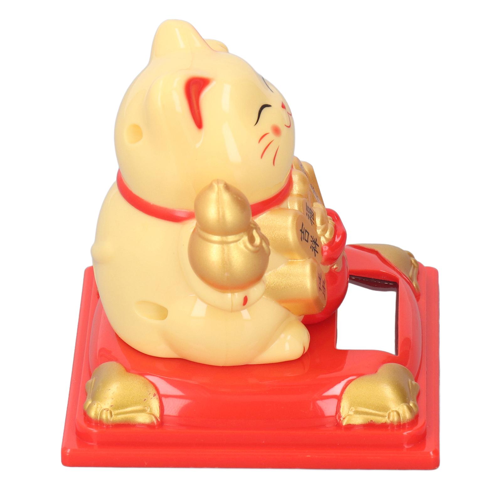 

Waving Cat Solar Power Cat Ornaments Decorative Wealth Welcoming Cat for Desktop Restaurants Car
