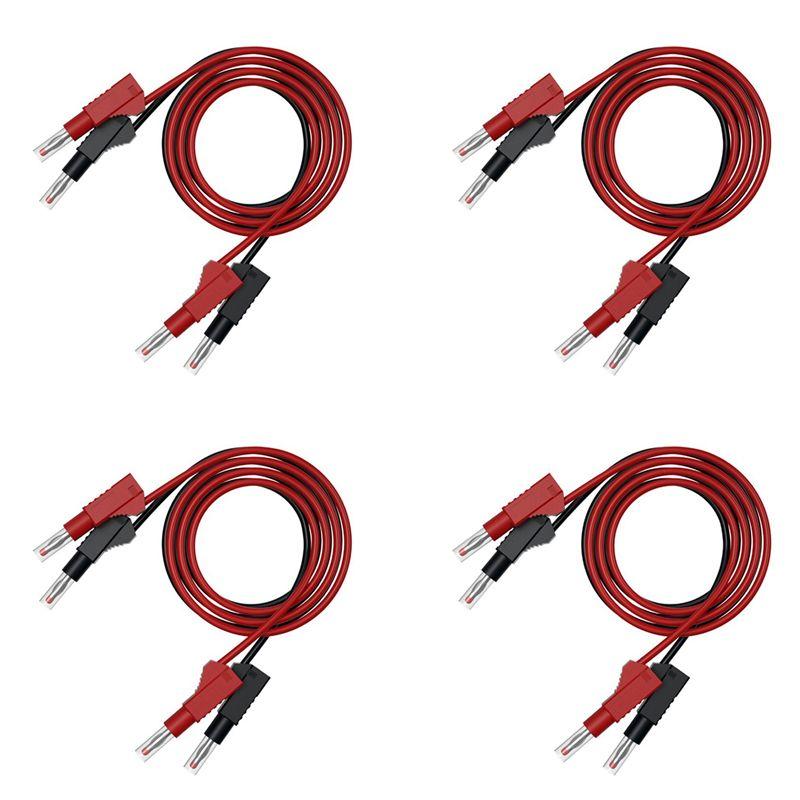 

A84E-8Pcs Multi-Meter Test Leads Cable Jumper Wire Line Security 4Mm Banana Plug Retractable Test Tool Red Black