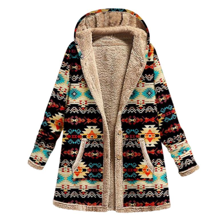 Winter 2023 Women's Cotton & Linen Printed Hooded Sweatshirts and Plush Jackets