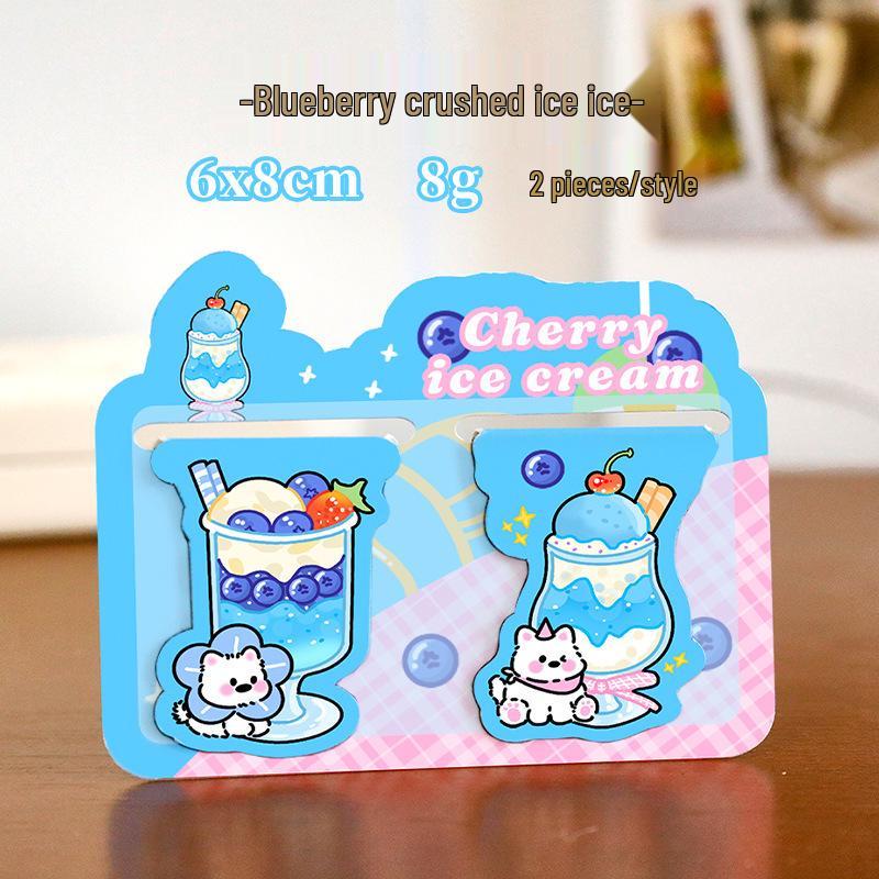 Ice Cream Cartoon Magnetic Bookmark - Cute Double Piece Page Holder for Learning